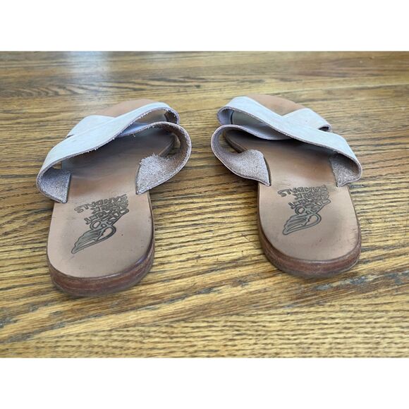 Ancient Greek Sandals Tan Criss Cross Leather Strap Shoes Women's Size 39 - Picture 4 of 8